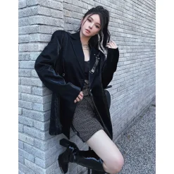 Weird Market Metal Logo Functional Suit Jacket Black