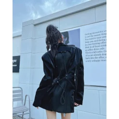 Weird Market Metal Logo Functional Suit Jacket Black