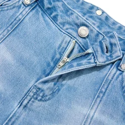 Weird Market Metal Logo Flare Jeans Light Blue