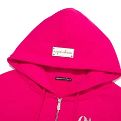 Weird Market Metal Logo Knit Short Zip Hoodie