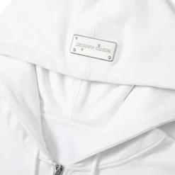 Weird Market Metal Logo Knit Short Zip Hoodie