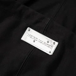 Weird Market Metal Logo Knit Short Zip Hoodie