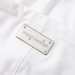 Weird Market Metal Logo Knit Short Zip Hoodie