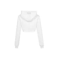 Weird Market Metal Logo Knit Short Zip Hoodie