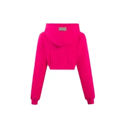 Weird Market Metal Logo Knit Short Zip Hoodie