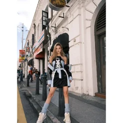 Weird Market Racing Leather Tube Skirt Blue
