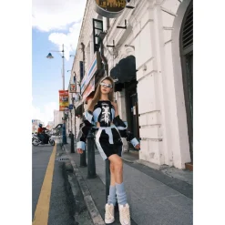 Weird Market Racing Leather Tube Skirt Blue