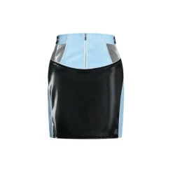 Weird Market Racing Leather Tube Skirt Blue