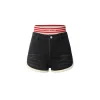 Weird Market Striped Double Waist Shorts Black