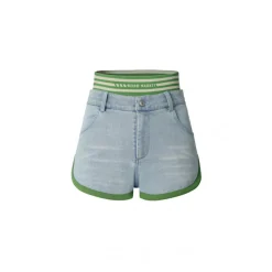 Weird Market Striped Double Waist Shorts Blue