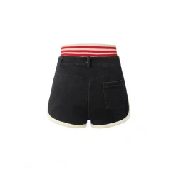 Weird Market Striped Double Waist Shorts Black