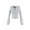 Weird Market X Angel Boy Fluffy Knit Slim Zip-Up Top