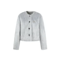 Weird Market X Angel Boy Metal Logo Faux Mink Jacket