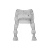 Weird Market X Angel Boy Fluffy Hollow-Out Crop Sweater