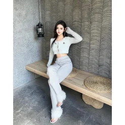 Weird Market X Angel Boy High Waist Fluffy Knit Pants