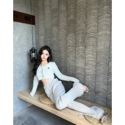 Weird Market X Angel Boy High Waist Fluffy Knit Pants