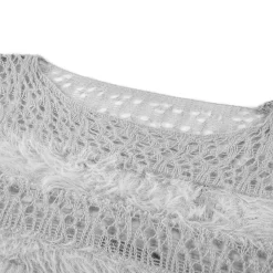 Weird Market X Angel Boy Fluffy Hollow-Out Crop Sweater