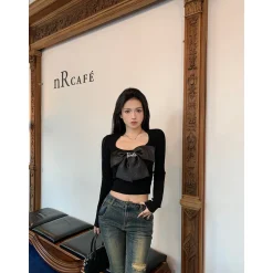 Weird Market X Barbie Bowknot Knit Top Black
