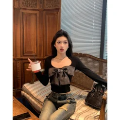 Weird Market X Barbie Bowknot Knit Top Black