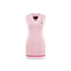 Weird Market X Barbie Contrast Knit Dress Pink