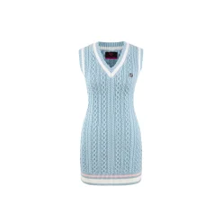 Weird Market X Barbie Contrast Knit Dress Blue