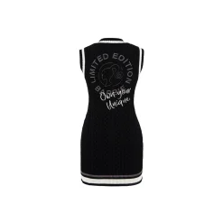Weird Market X Barbie Contrast Knit Dress Black