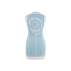 Weird Market X Barbie Contrast Knit Dress Blue