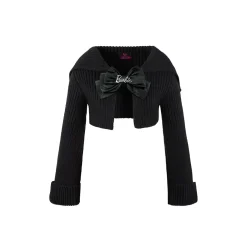 Weird Market X Barbie Cropped Knit Cardigan Black
