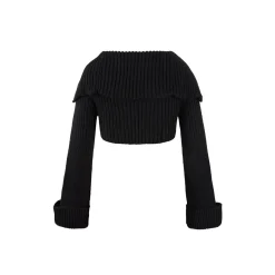 Weird Market X Barbie Cropped Knit Cardigan Black