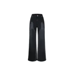 Weird Market X Barbie Fake-2-Piece Denim Jeans Black