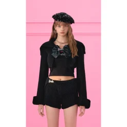 Weird Market X Barbie Logo Knit Shorts Black