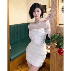 West.Y Crystal Decorative Corset Lace Dress