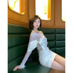 West.Y Crystal Decorative Corset Lace Dress