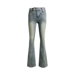 West.Y Vintage Washed Flare Denim Pants