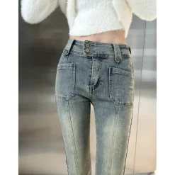 West.Y Vintage Washed Flare Denim Pants