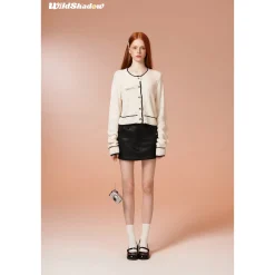 Wildshadow Color Blocked Simple Knit Cardigan