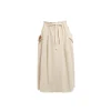 Wildshadow Drawstring Destroy Edges Long Skirt Cream