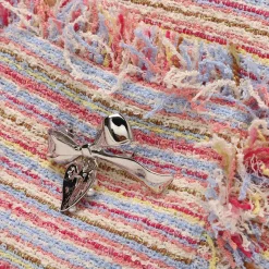 Wildshadow Tassel Colorful Striped Tweed Jacket Pink