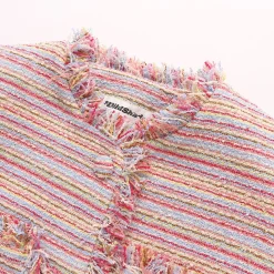 Wildshadow Tassel Colorful Striped Tweed Jacket Pink