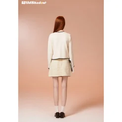 Wildshadow Vintage Embroidery Knit Cardigan Cream