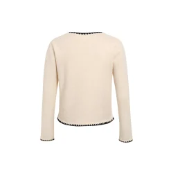 Wildshadow Vintage Embroidery Knit Cardigan Cream