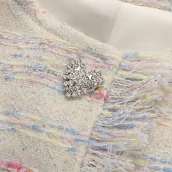 Wildshodow Tassel Colorful Tweed Jacket White