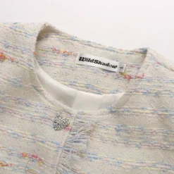 Wildshodow Tassel Colorful Tweed Jacket White
